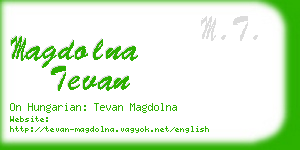 magdolna tevan business card